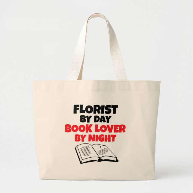 Florist by Day Book Lover by Night Jumbo Stoffbeutel (Vorne)