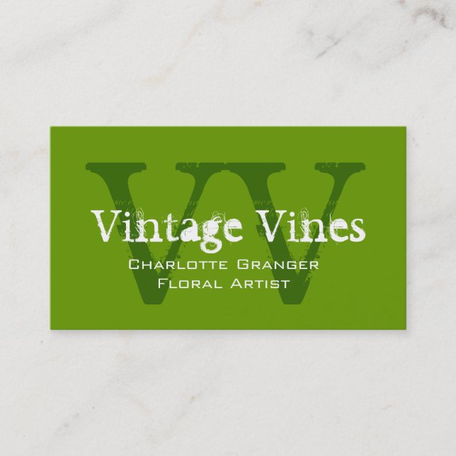 Florist Customizable Business Card Green Visitenkarte (Vorderseite)