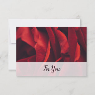 Florist Edition Custom Rote Rose "For You" Foto Mitteilungskarte
