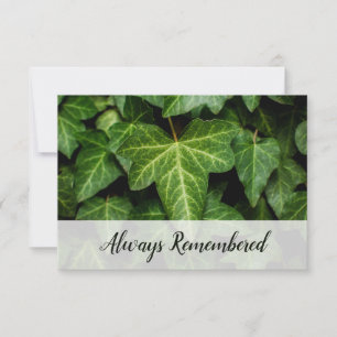 Florist Edition 🌿 Ivy Foto 'Always Remembered' Mitteilungskarte