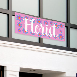 FLORIST Farbige Blume Rosa Banner