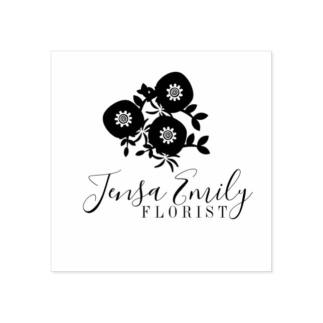 Florist Floral Bouquet Logo Artist Studio Gummistempel (Prägung)