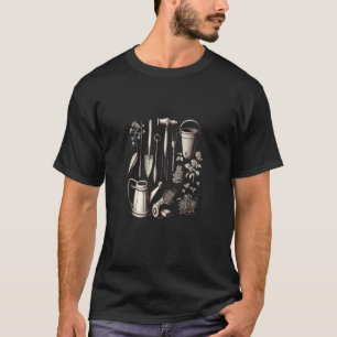 Florist Gärtner Papa Graustufen Gartengeräte  2 T-Shirt