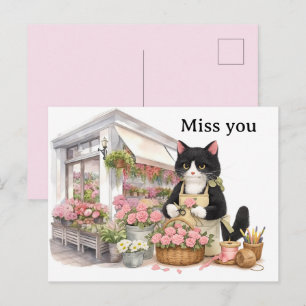 Florist Katzenmutter Anzugkatze Liebhaber Vermisse Postkarte