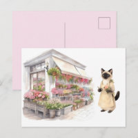 Florist Katzenmutter Siamkatzenliebhaber im Blumen