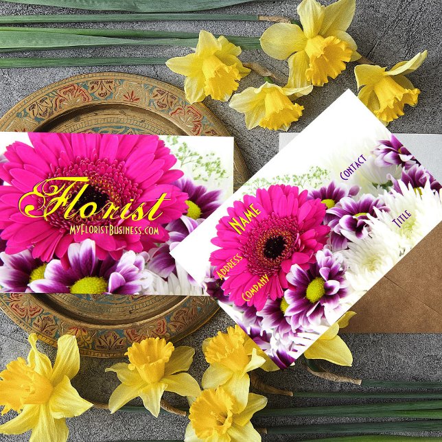 Florist - Lila Bouquet III Visitenkarte (Step up your Career Image with a stylish and professional Profile Card to beautifully represent you!)