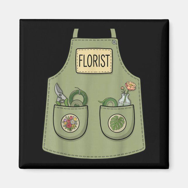 Florist lustiger floral designer Gärtner Schürze Magnet (Vorne)