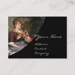 FLORIST MACHT EIN BOUQUET MIT FARBEN BLUME VISITENKARTE