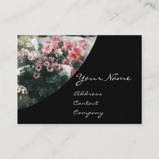 FLORIST MACHT EIN BOUQUET MIT FARBEN BLUME VISITENKARTE (Vorderseite)