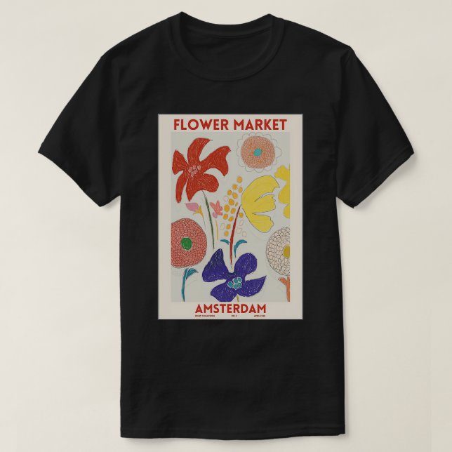 Florist Markets Amsterdam Poster T-Shirt (Design vorne)