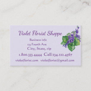 Florist Nature Blume Wasserfarben Violett Pflanze Visitenkarte