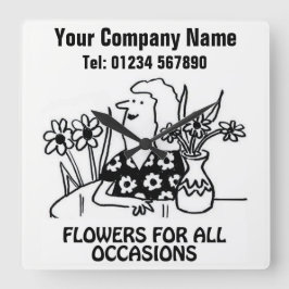 Florist oder Blume Shop Cartoon Uhr