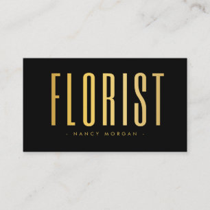 Florist QR-Code-Logo Schwarz und Gold Visitenkarte