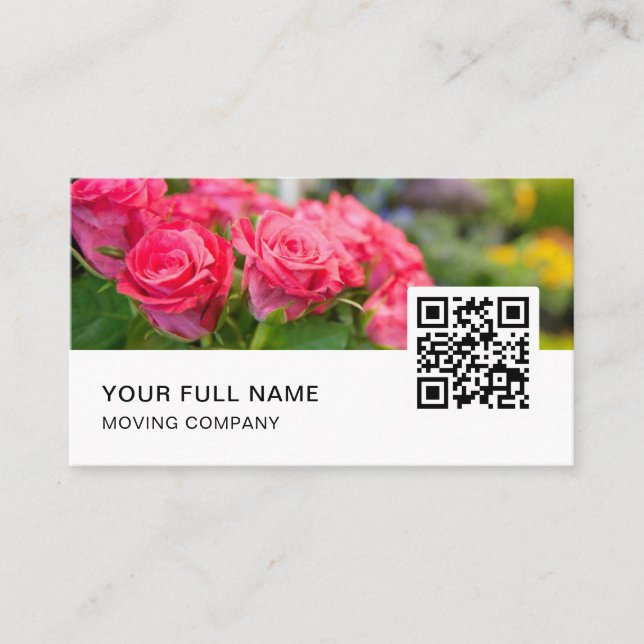 Florist QR Code Logo Social Media Visitenkarte (Vorderseite)
