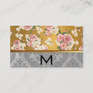 Florist Rosa Blume Gold Visitenkarte