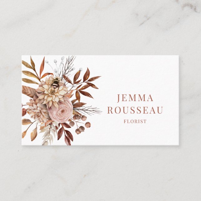 Florist Rustic Floral Business Card Visitenkarte (Vorderseite)