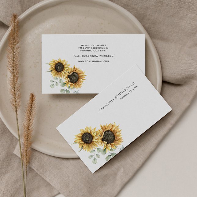 Florist Sonnenblume Eukalyptus Greenery Visitenkarte (Florist Sunflower Eucalyptus Greenery Business Card)