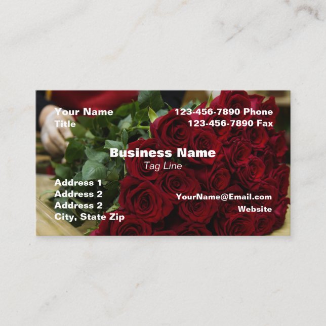 Florist Theme Business Card HAMbyWhiteGlove Visitenkarte (Vorderseite)