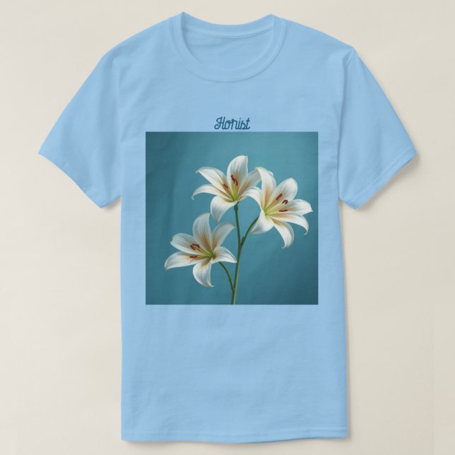 Florist White Lilies T - Shirt (Design vorne)