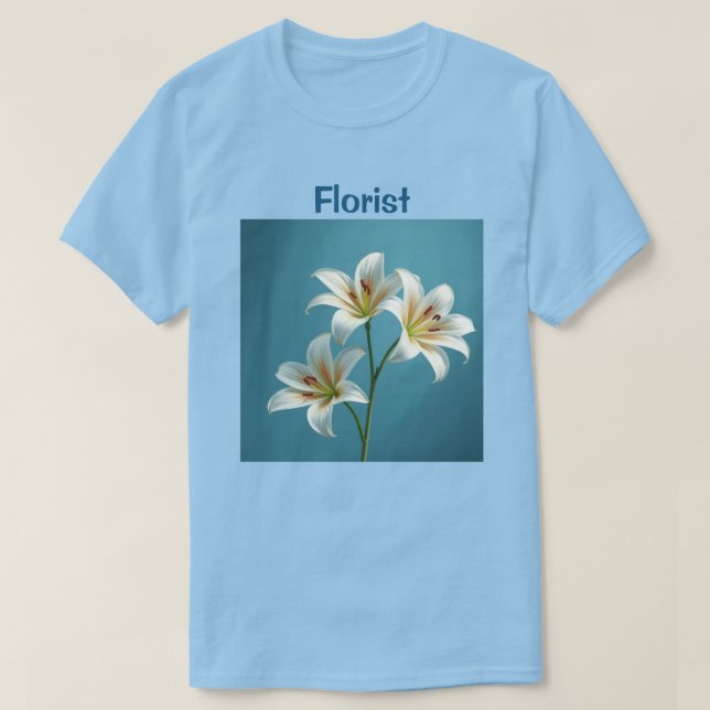 Florist White Lilies T - Shirt (Design vorne)