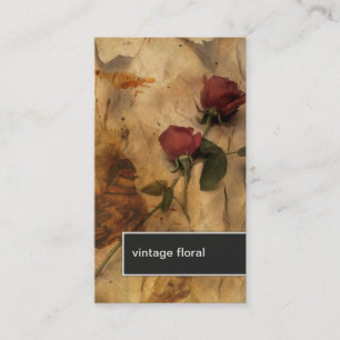 Floristen-Geschäfts-Karten-elegante Vintage Rote Visitenkarte