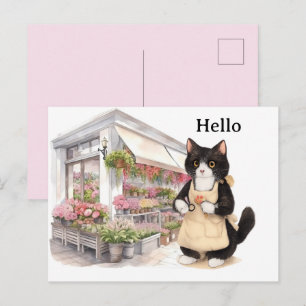 Floristin Katzenmutter Anzugkatzenliebhaber Hallo  Postkarte
