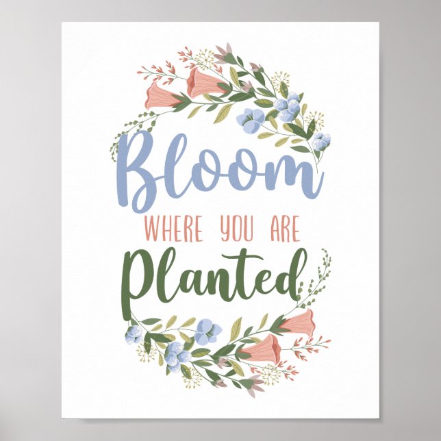 Floristische Blume blühen, wo Sie gepflanzt Bouque Poster (Vorne)