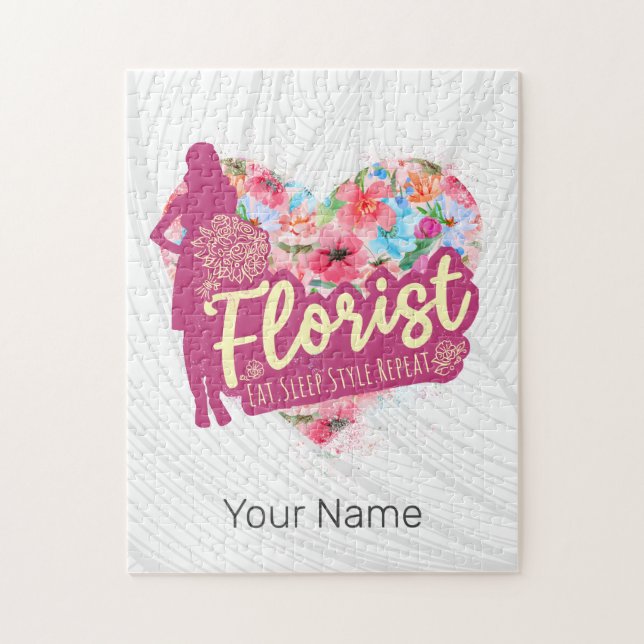 Floristische Blume mit Vintagem Gartendesign Puzzle (Vertikal)