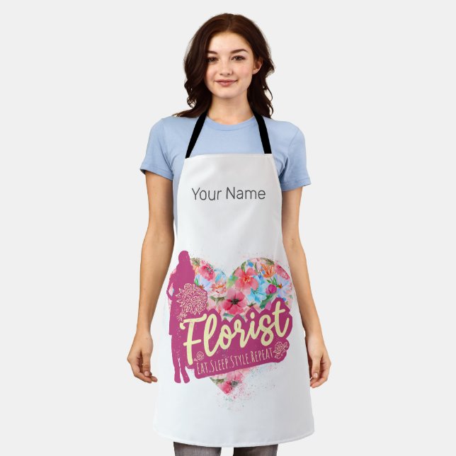 Floristische Blume mit Vintagem Gartendesign Schürze (Getragen)