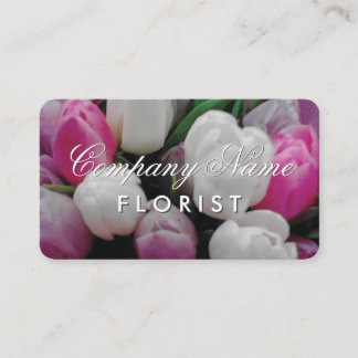 Floristisches Visitenkarten-Design mit Tulpe-Blume Visitenkarte