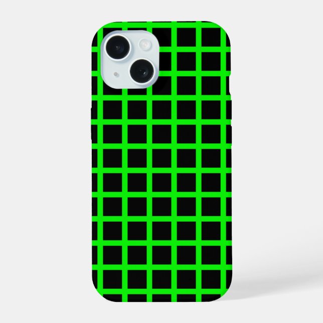 Floro-Punkt-Illusion iPhone 15 Hülle  (Rückseite)