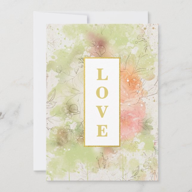 *~ Florromantische LIEBE AR26 QR UAWG 4 Hochzeit Einladung (Vorderseite)