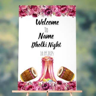 Florrosa Acryl Dholki Nachtzeichen Acrylschild