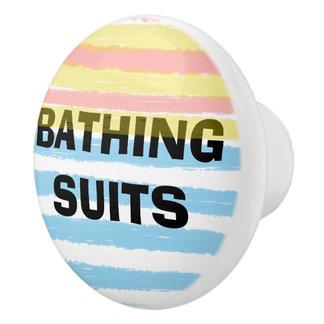 Florrosa Lila Wasserfarben Streifen Name Keramik Keramikknauf (Rechts)