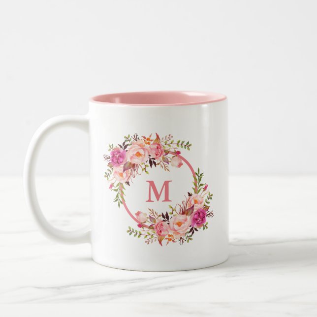 Florrosa Monogramm Zweifarbige Tasse (Links)