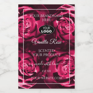 Florrosa Produktkennzeichnungen Rose Blume mit Log Lebensmitteletikett