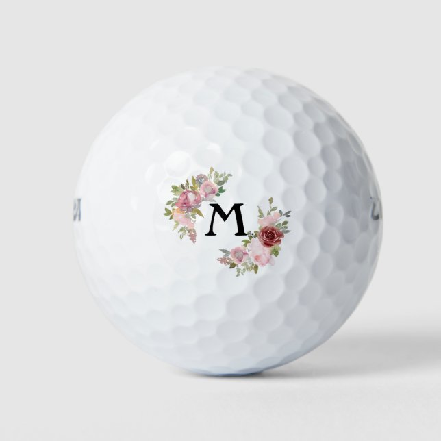 Florrosa Rosen Monogramm Golfball (Vorderseite)