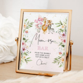 Florrosa Safari-Tiere Mama-osa-Bar-Zeichen Poster