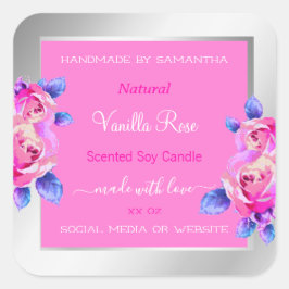 Florrosa und Silbertabletten Quadratischer Aufkleber