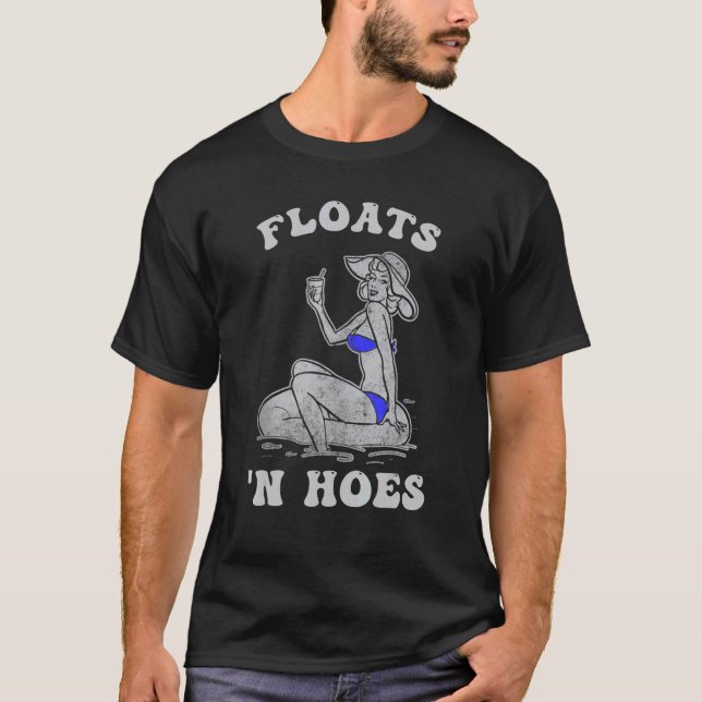 Floß and Hoes Float Trip Tubing River Blue Biki T-Shirt (Vorderseite)