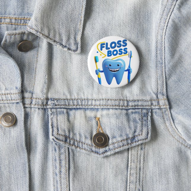 Floss Boss Patch - Fun Dental Inspiriert bestickt Button (Beispiel)
