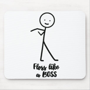 Floss Like A Boss Stockfigur Stockmännchen Gekritz Mousepad