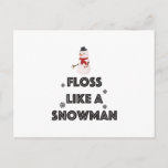 Floss like a Snowman Dance Funny Christmas Postkarte<br><div class="desc">Snowman Clause Funny Christmas Shirt</div>