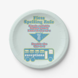 Floss Rule Phonics, die Englisch lernen Pappteller