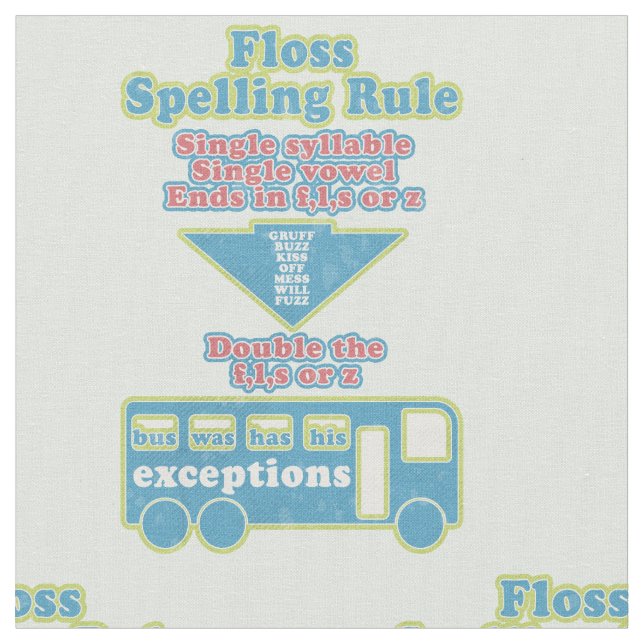 Floss Rule Phonics, die Englisch lernen Stoff (Nahaufnahme)