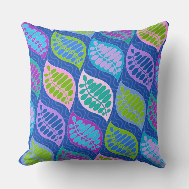 Floss-weg modernes Kissen-Blau Kissen (Vorderseite)