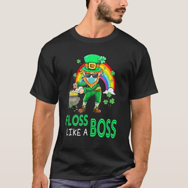 Floss wie ein Boss Flossing Le Pre Cha Un St Patri T-Shirt (Vorderseite)