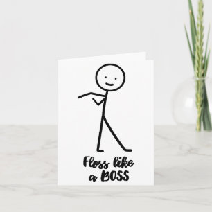 Flosse wie ein Boss Stick Figure Stickman Gekritze Karte