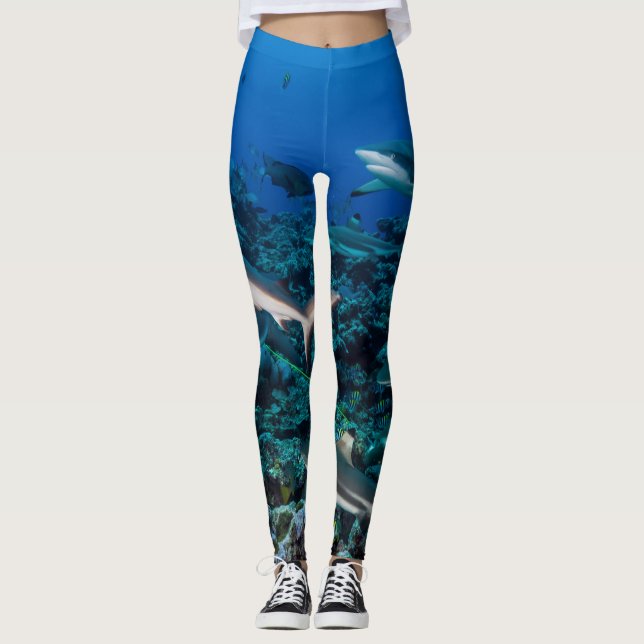 Flossen-Flosse: Riffszene mit einer Schule der Leggings (Vorderseite)