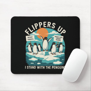 Flossen hoch, ich stehe mit Pinguinen, lustiger Wi Mousepad
